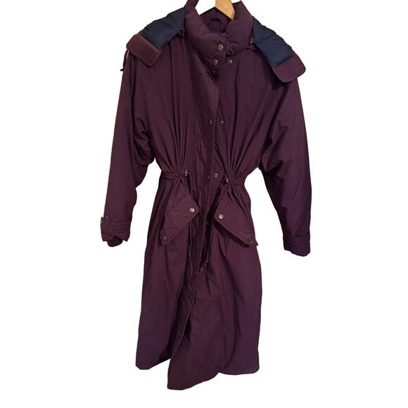 ll bean • vintage coat goose down trench purple parka trench small petite jacket - Picture 6 of 14